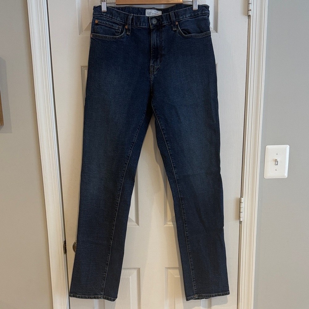 GAP 32 x 34 Men's Dark Blue Straight Jeans